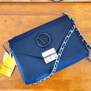 New Valentino 100% leather black large crossbody